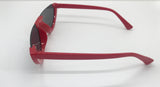 fashion sunglasses, colored sunglasses, semi circle glasses, black, red, white  sunglasses